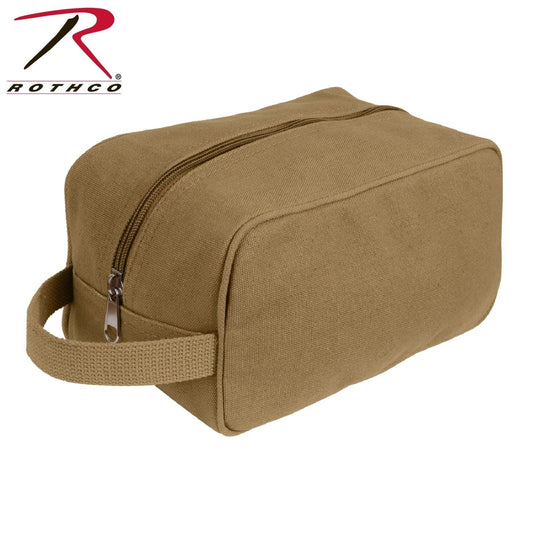 Rothco Canvas Travel Kit - Coyote Brown Canvas Toiletry Bag Medicine Pouch