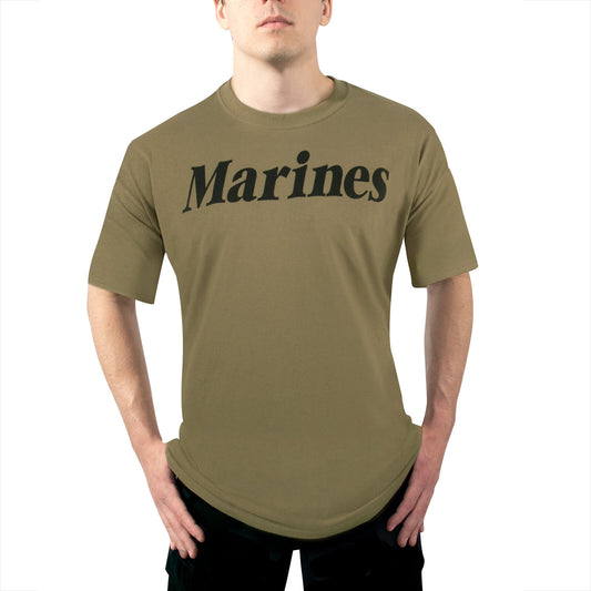 Men's Officially Licensed MARINES AR 670-1 Coyote Brown T-Shirt