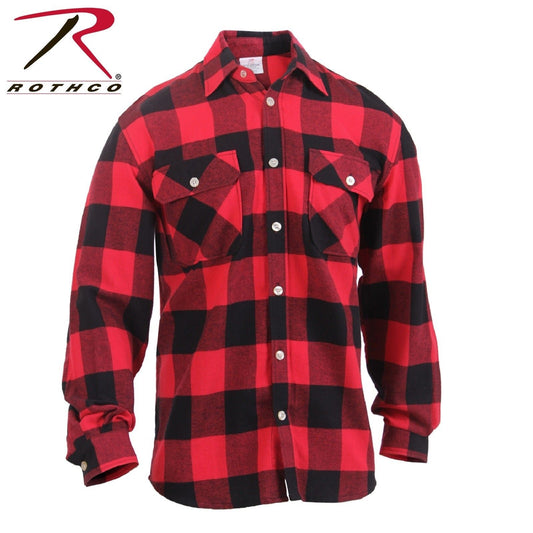 Men's Red/Black Lightweight Flannel Shirt - Rothco Lightweight Cotton Flannel