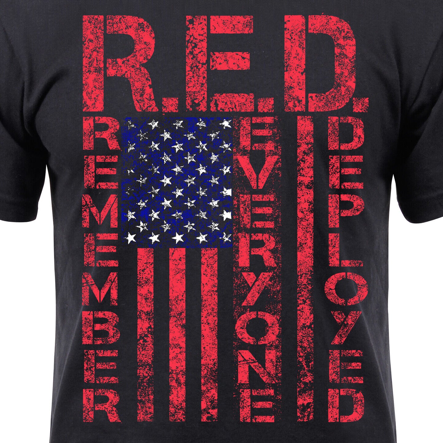 Men's Athletic Fit R.E.D. "Remember Everyone Deployed" T-Shirt In Black