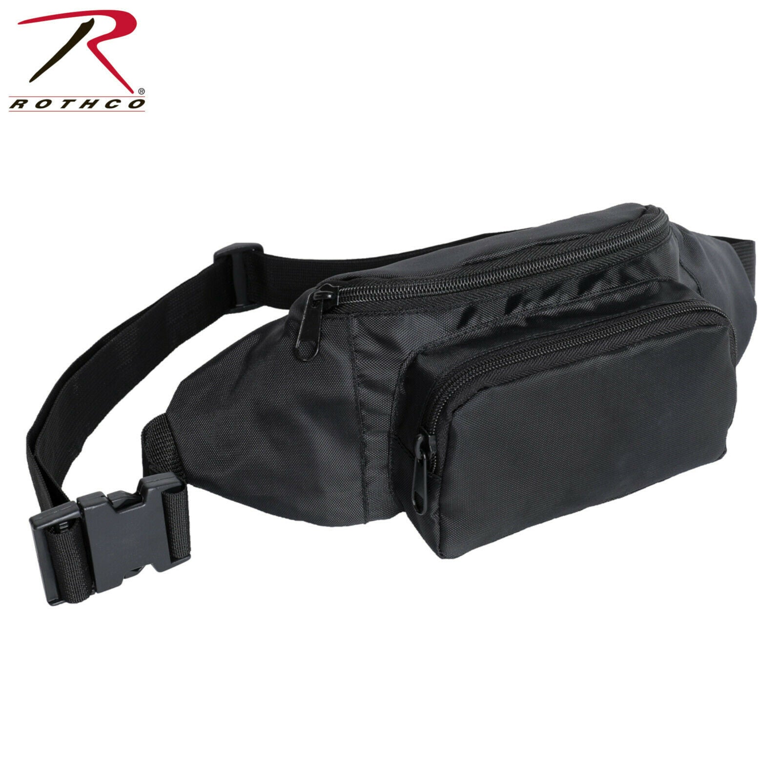 Rothco Crossbody Fanny Pack in Black Lightweight Oxford