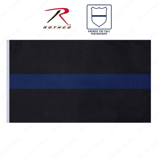 3' x 5' Thin Blue Line Pole Flag With 2 Grommets - Law Enforcement Support Flag