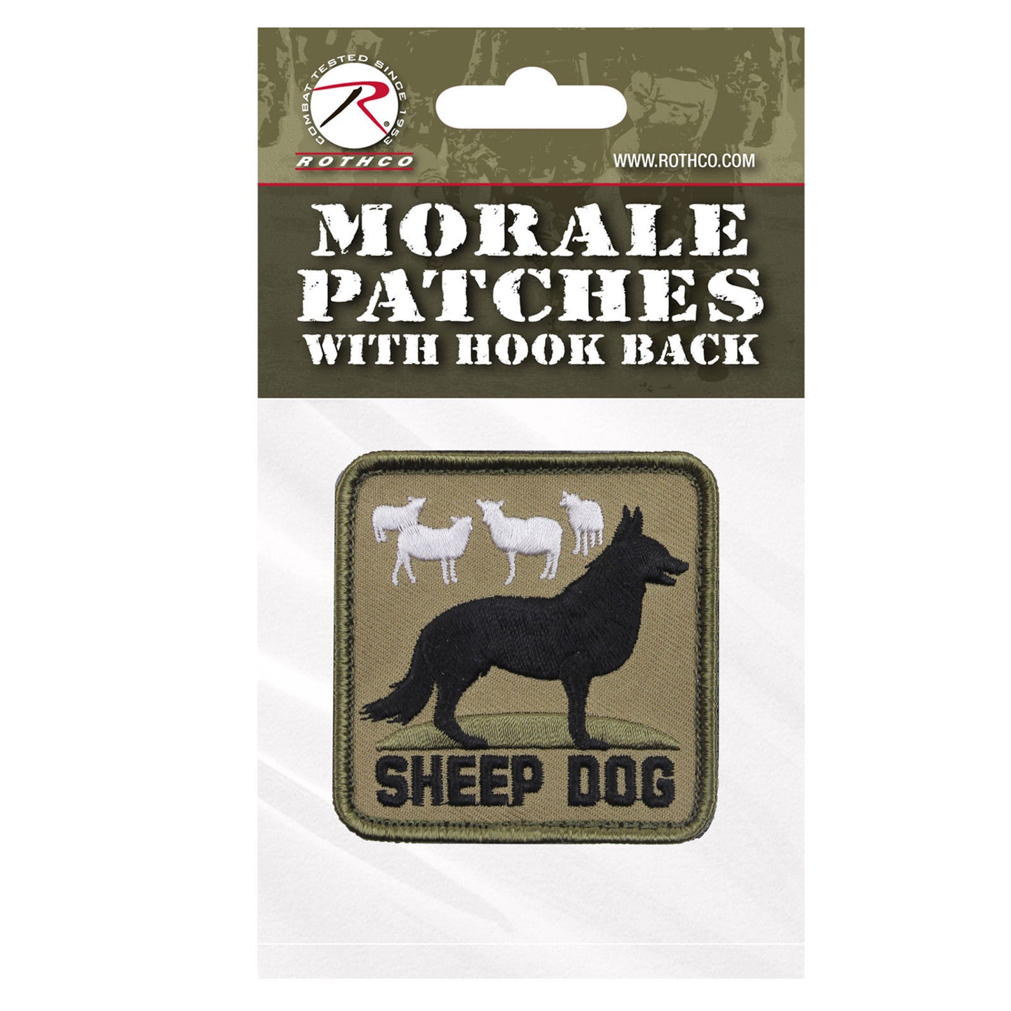 Rothco Sheep Dog Morale Patch - 2½" x 2½" Square Hook & Loop Patch