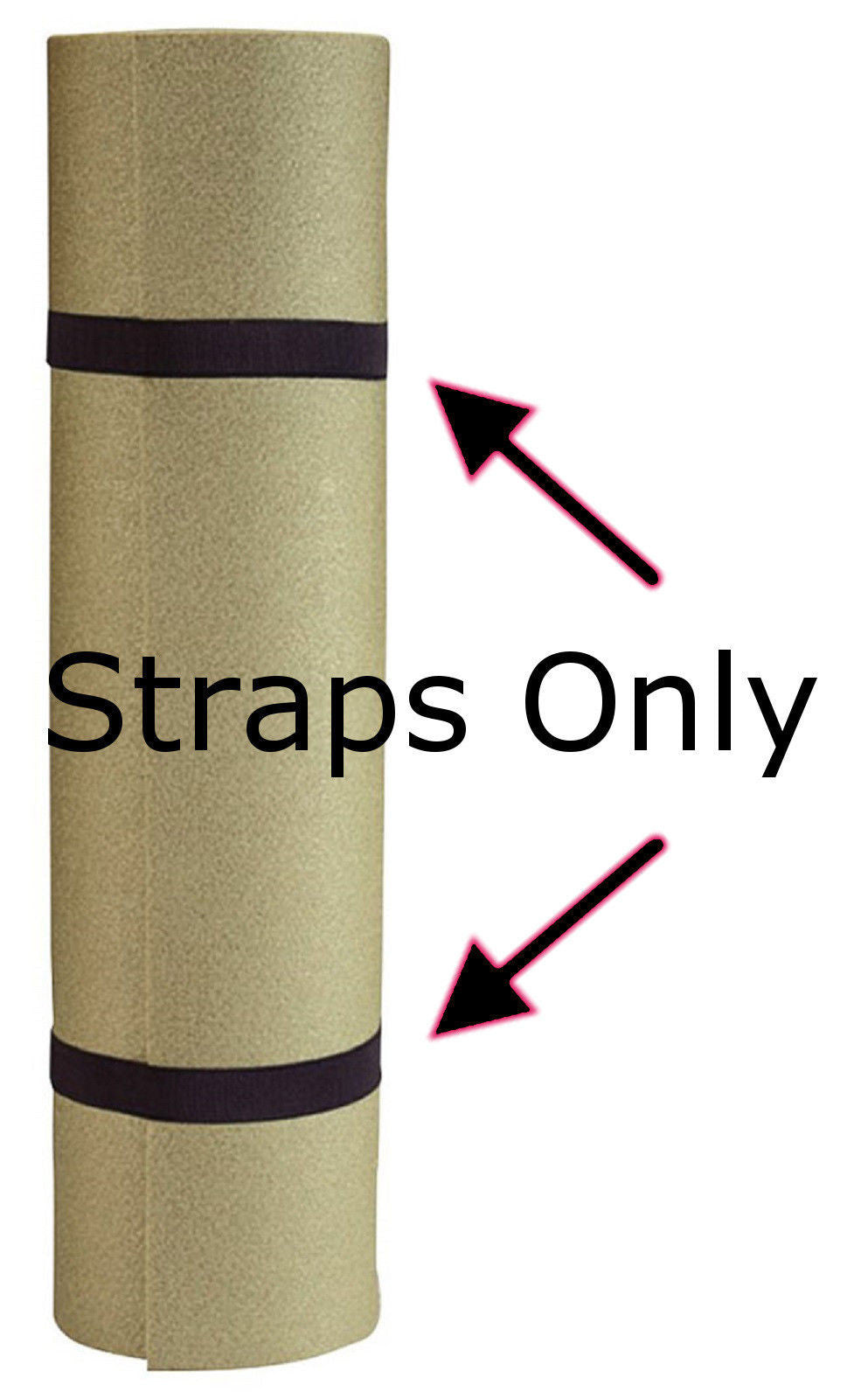 G.I. Type Black Sleeping Pad Straps - Includes 2 Yoga Mat/Pilates Mat Straps