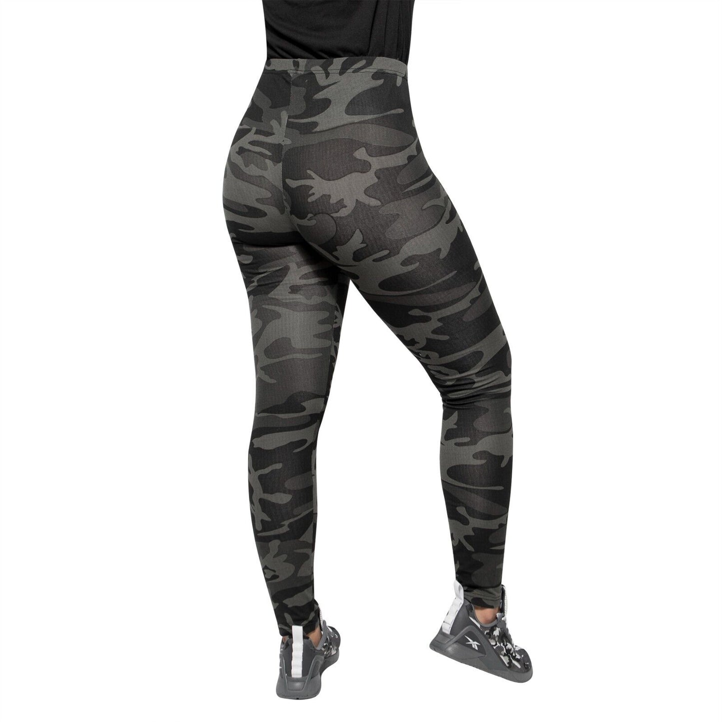 Womens Black Camo Leggings Super Soft Form Fitting