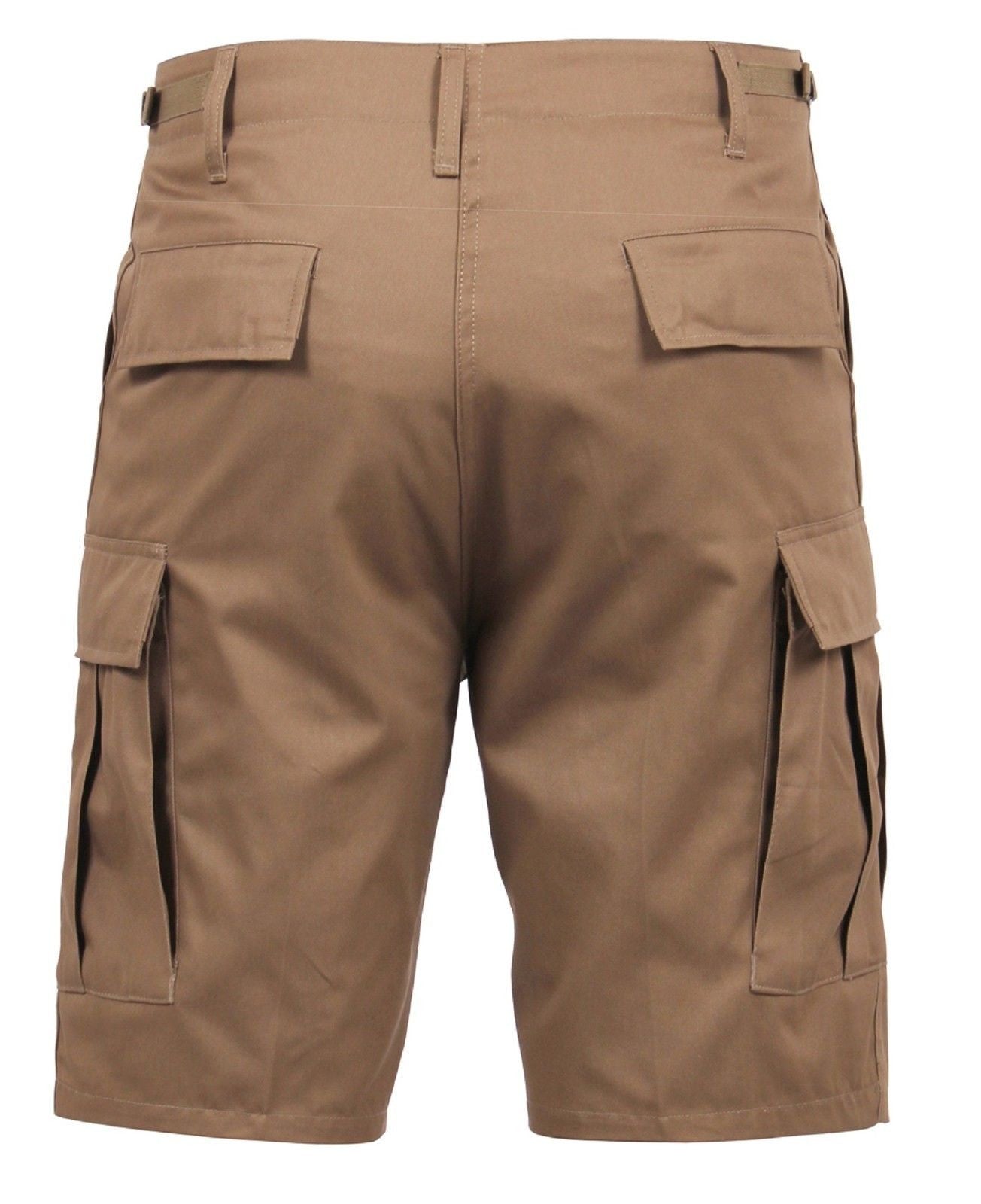 Men's Coyote Brown BDU Cargo Shorts - 6 Pocket Casual GI Style Shorts