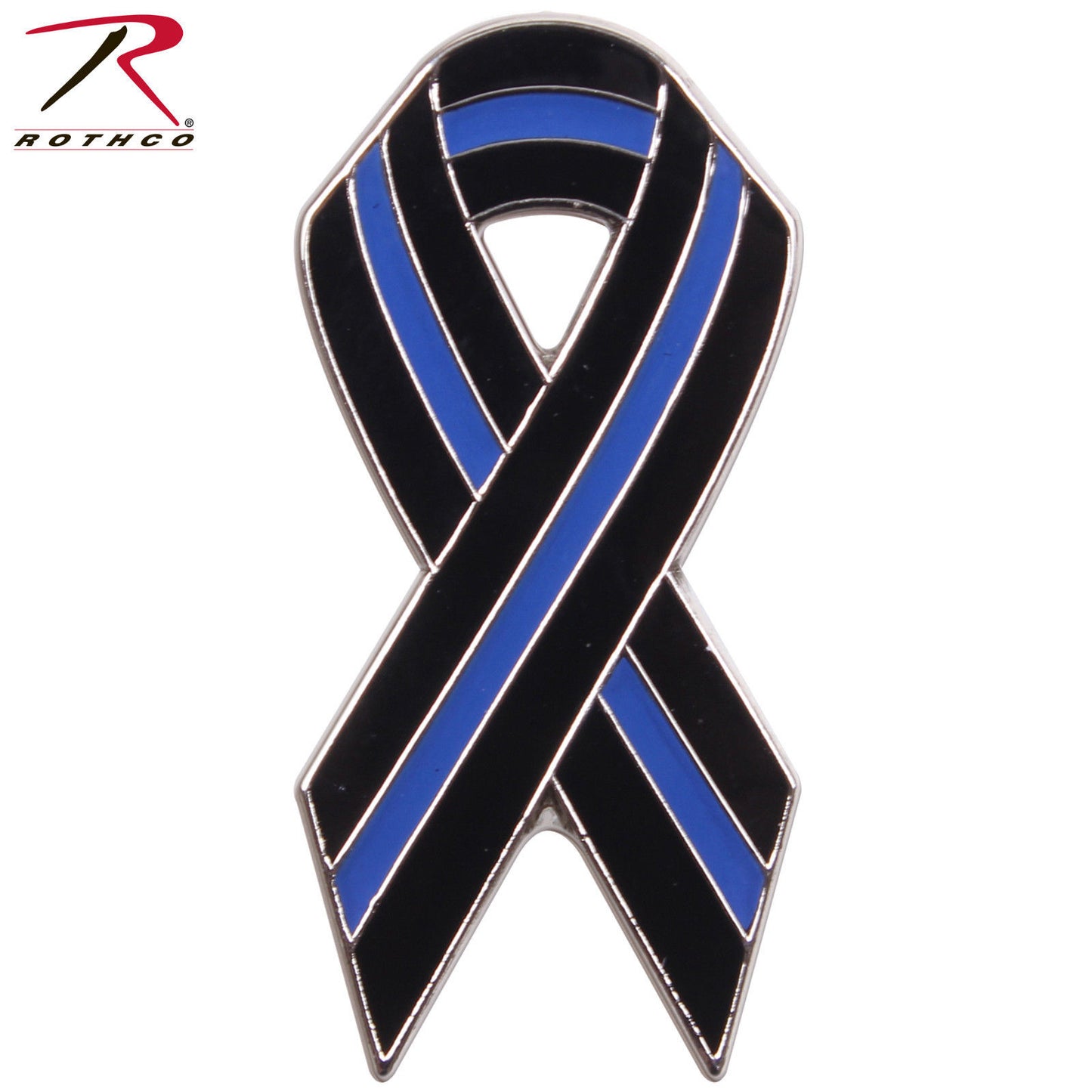 Rothco Thin Blue Line Ribbon Pin - Brass Plated & Carded Police Support Pin