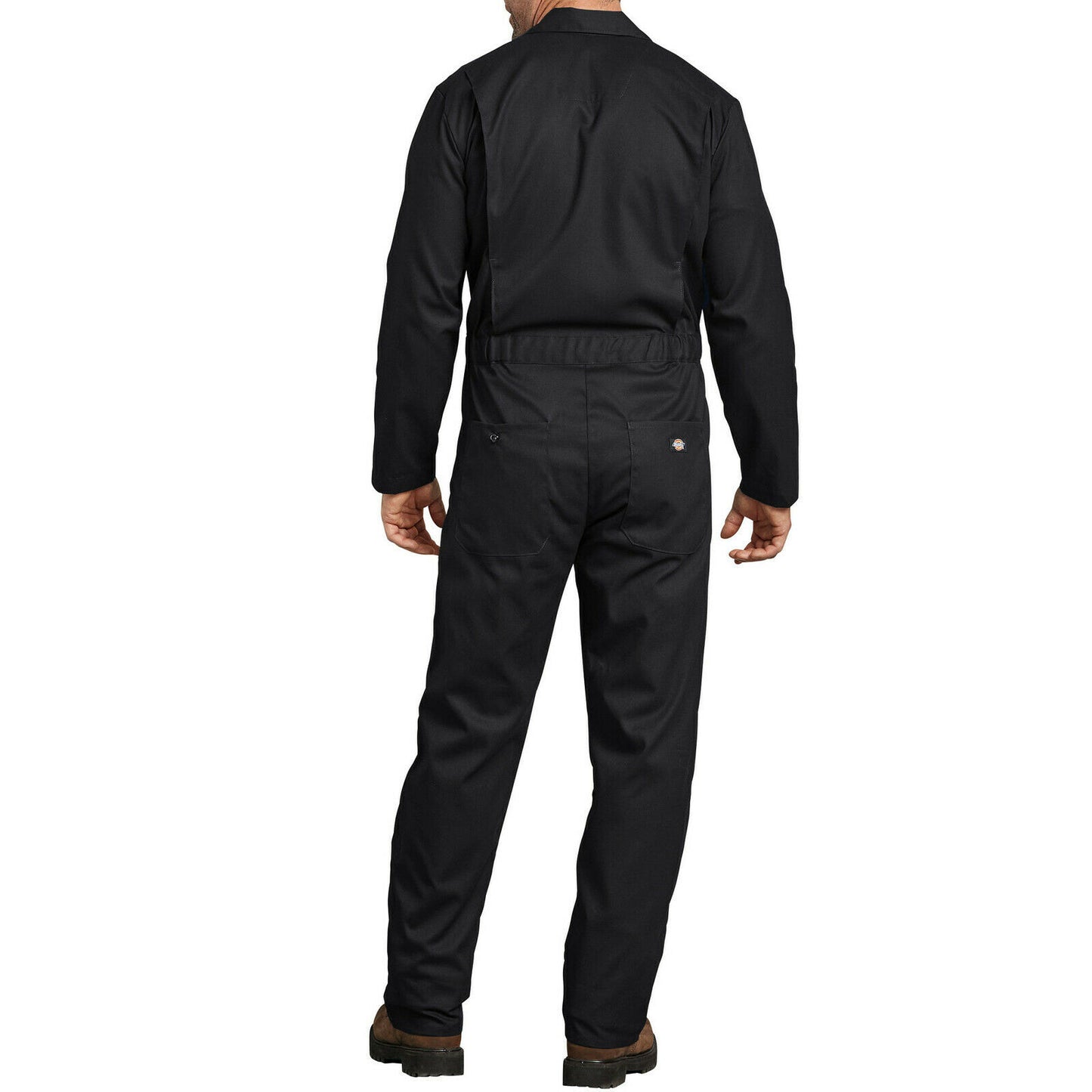 Dickies FLEX Long Sleeve Coveralls - Moisture Wicking Black Mechanic Jumpsuit