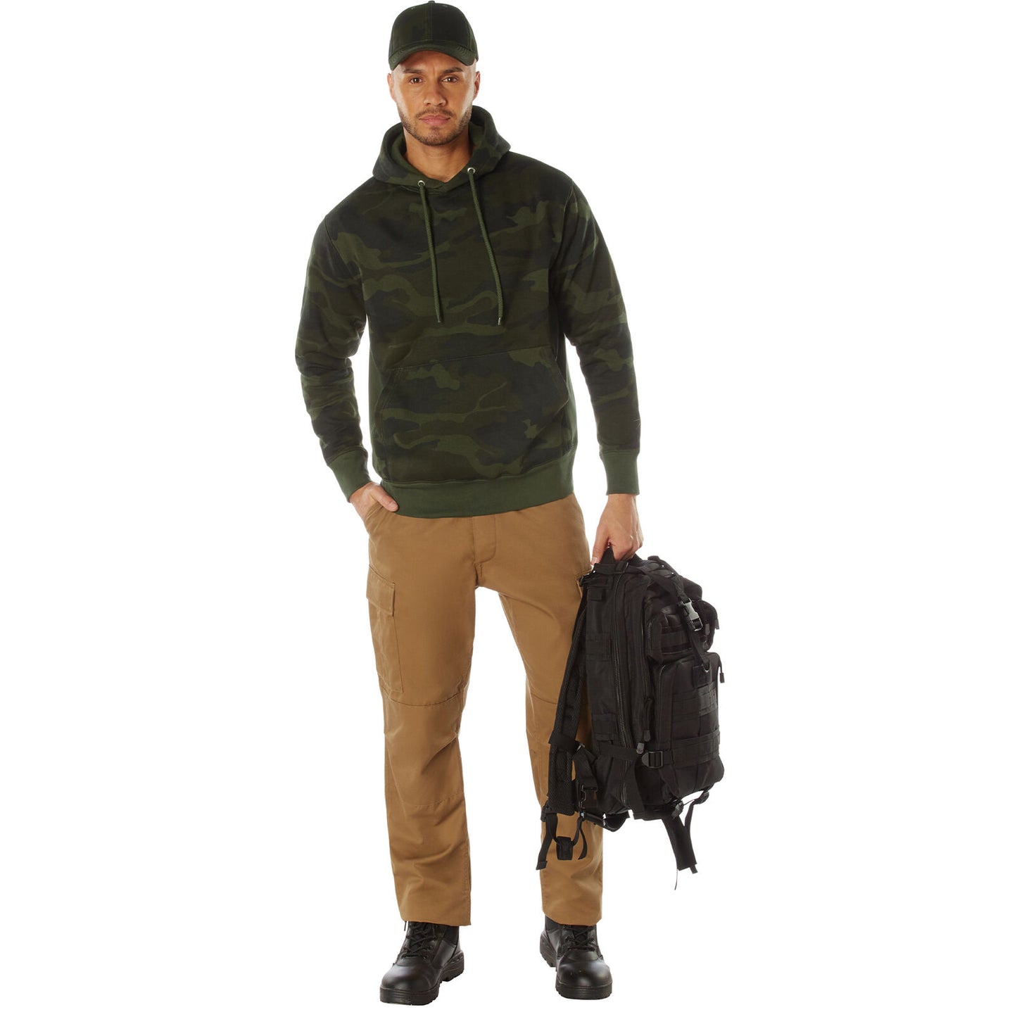 Midnight Woodland Camo Every Day Pullover Hooded Sweatshirt Fashion Hoodie