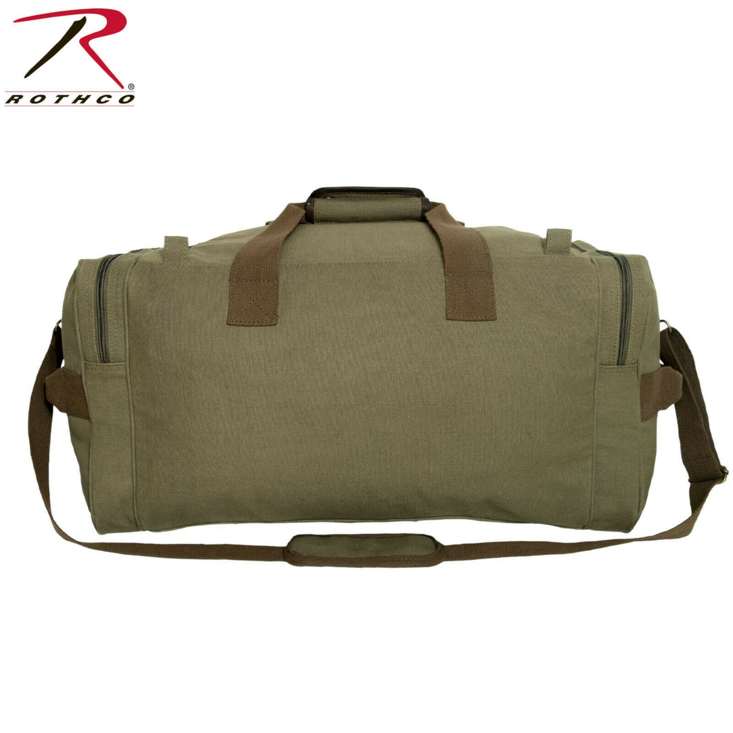 Rothco Long Journey, Extra Large Canvas Travel Bag - Olive Drab w/ Brown Accents