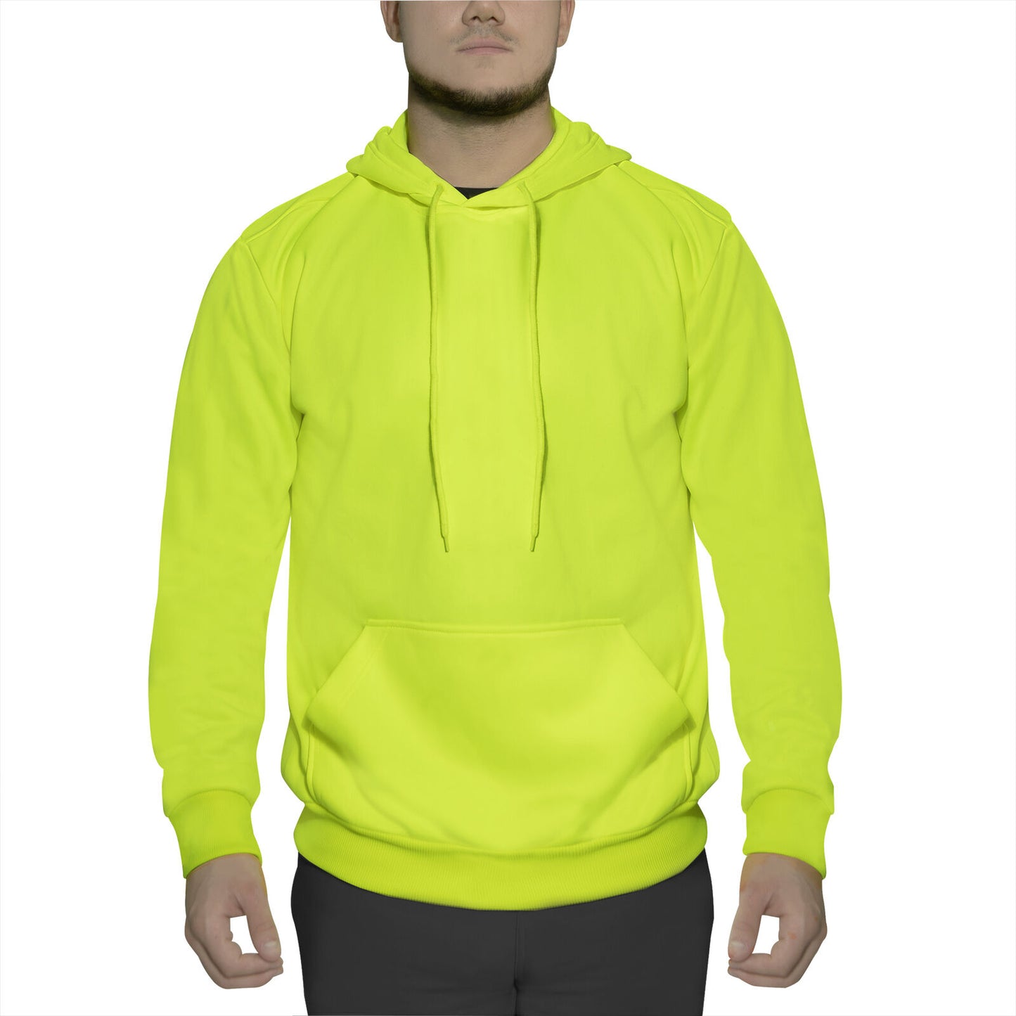 Mens Safety Green High-Vis Performance Hoodie Pullover Sweatshirt