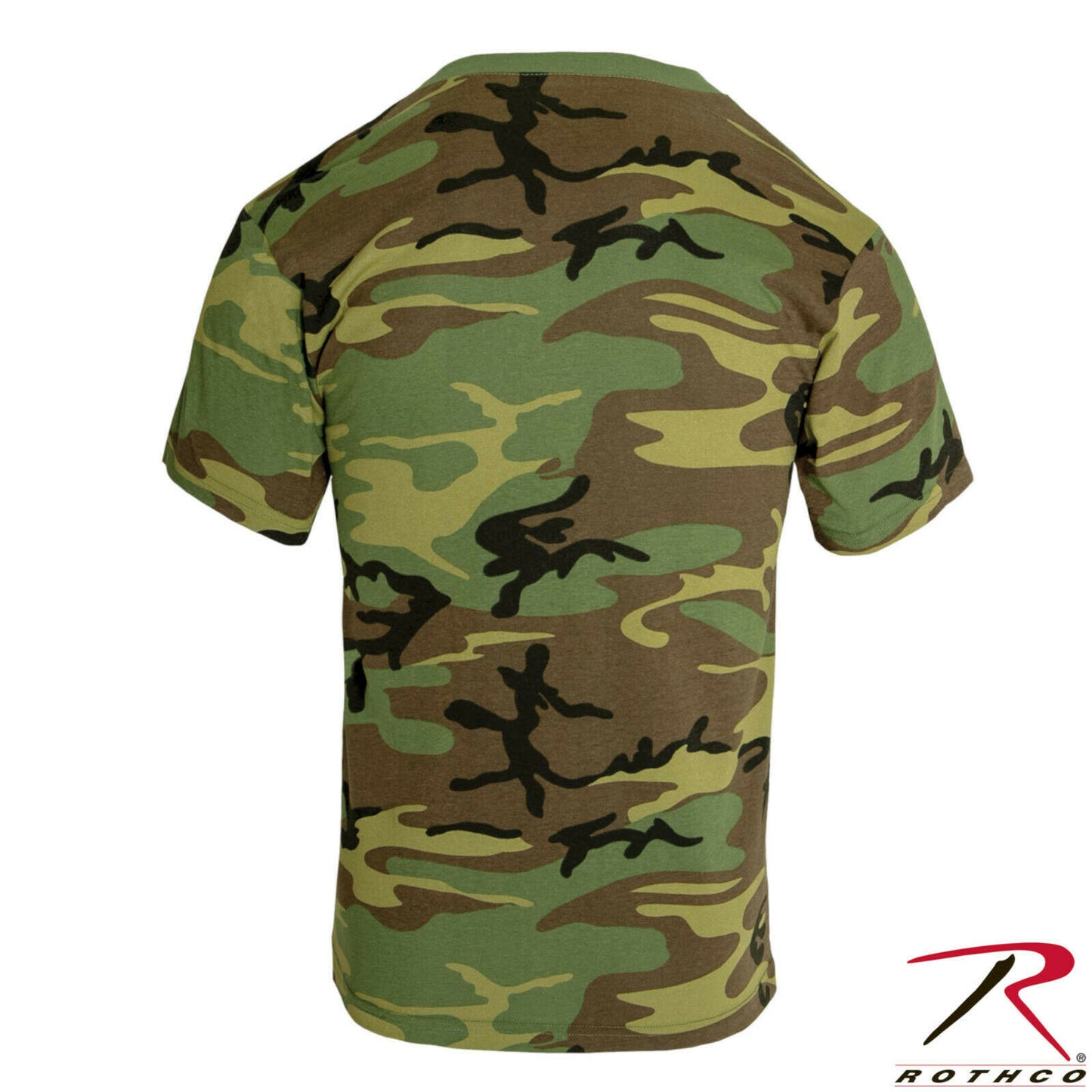 Rothco Men's Camo V-Neck T-Shirt - Woodland Camouflage V-Neck Tee Shirt
