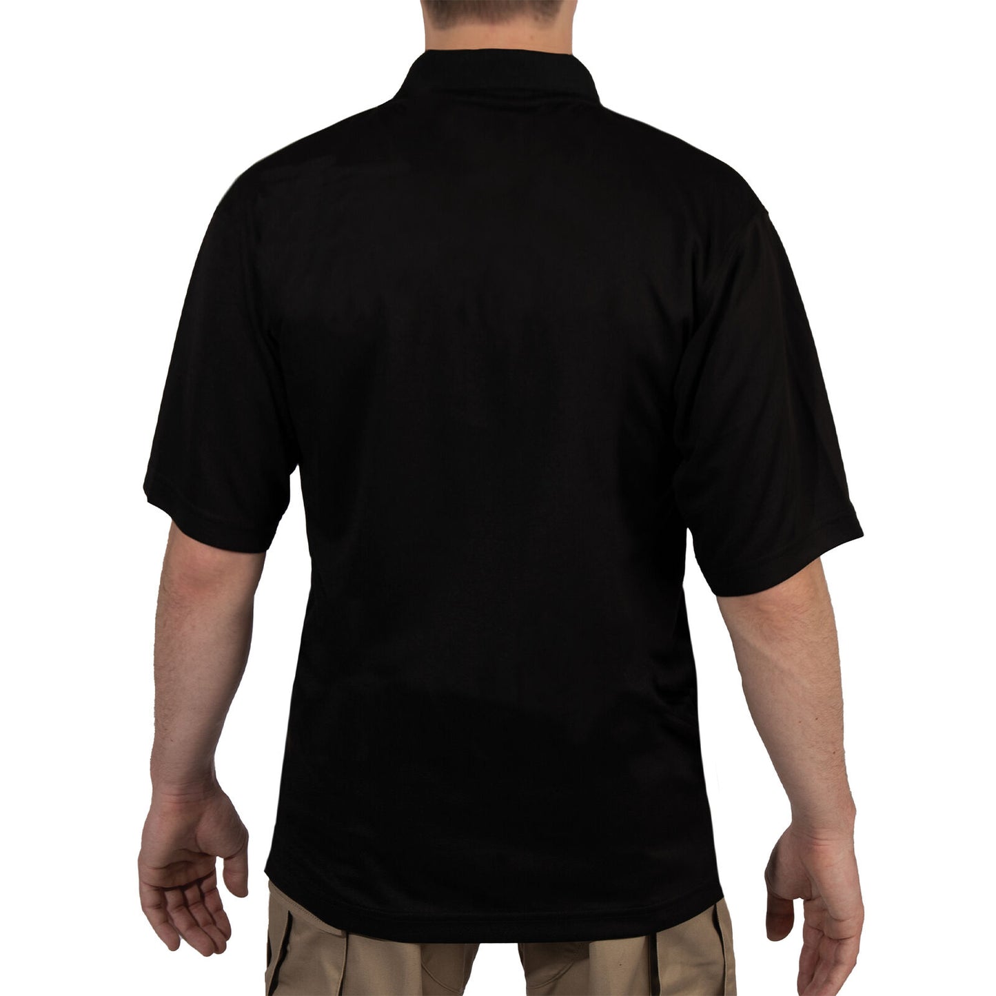 Men's Black Moisture Wicking Tactical Polo With USMC Logo