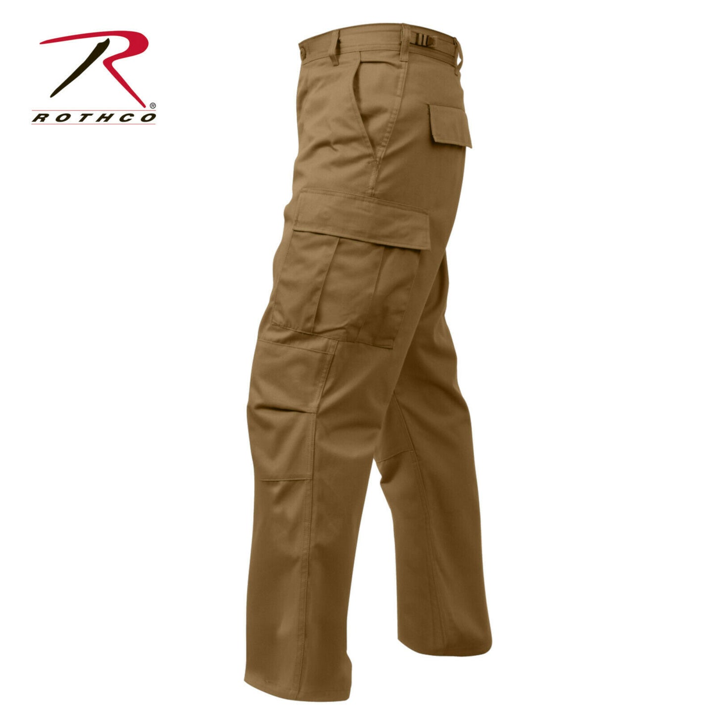 Rothco Relaxed Fit Zipper Fly BDU Pants - Coyote Brown Cargo Fatigues