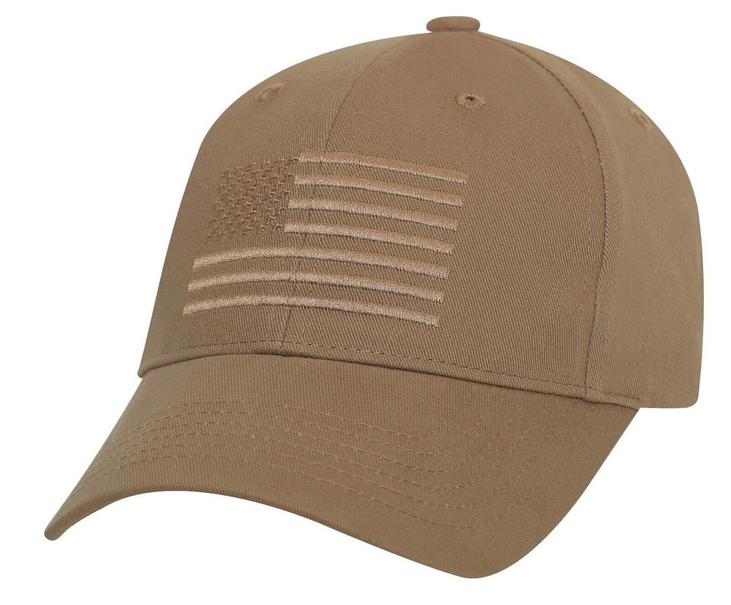 Embroidered US Flag Baseball Cap - Medium Profile Adjustable Hat