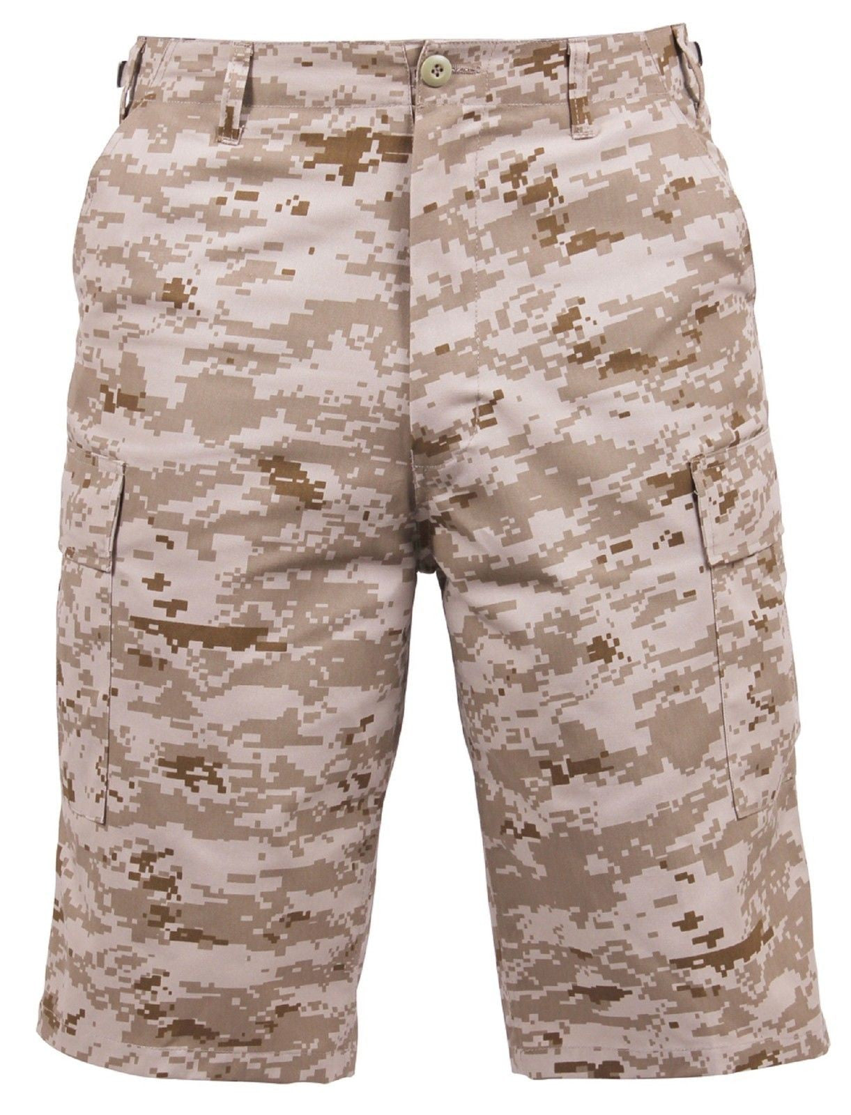 Men's Desert Digital Camo Relaxed Fit Long-Length BDU Cargo Shorts