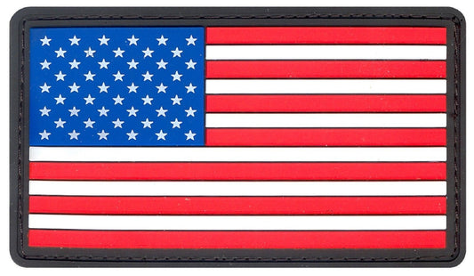 PVC USA American Flag Patch - Red, White & Blue Velcro-Type Hook Back Patches