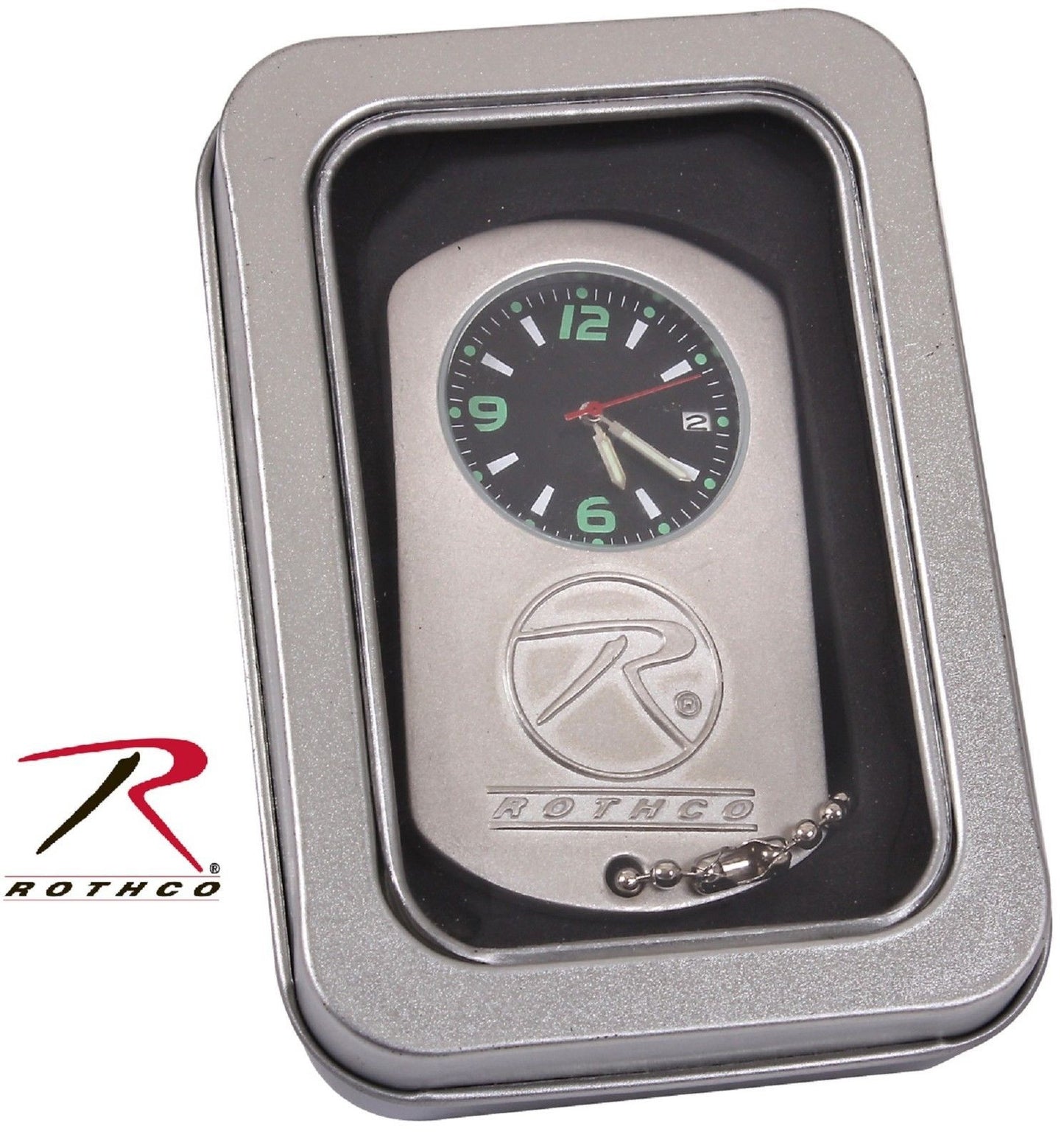 Silver Dog Tag Watch with Ball Chain & Gift Box - Rothco