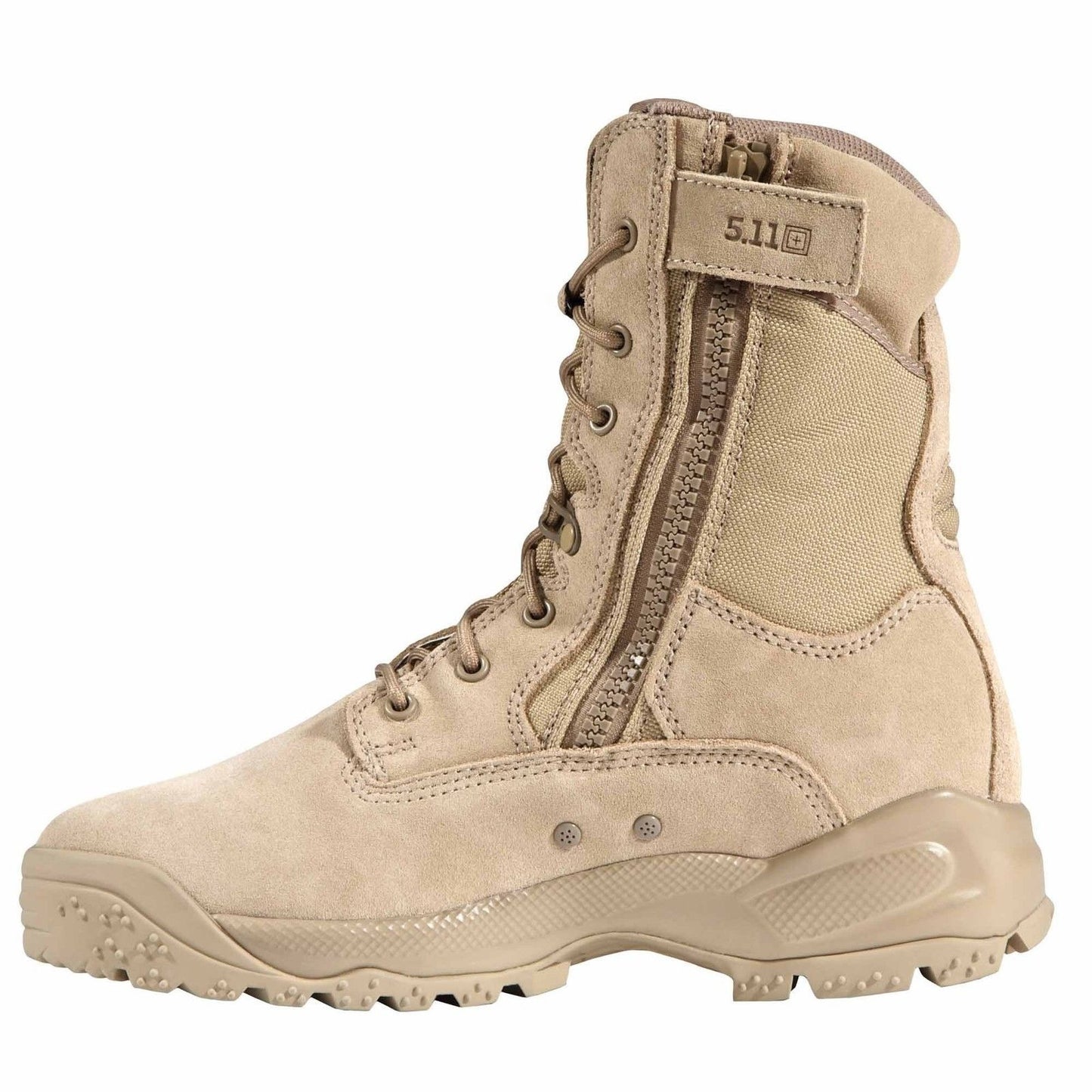5.11 Mens ATAC 8" Coyote Tactical Boots - Tan Side Zip Field Duty Work Boot