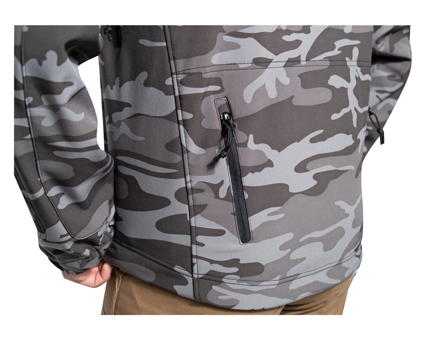 Men's Black Camo Special Ops Tactical Soft Shell Jacket by Rothco