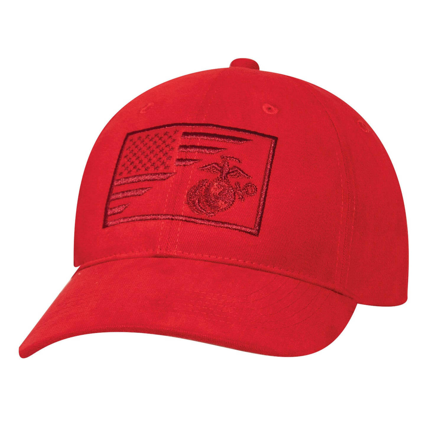 Red USMC Eagle, Globe and Anchor Insignia/ US Flag Baseball Cap Adjustable