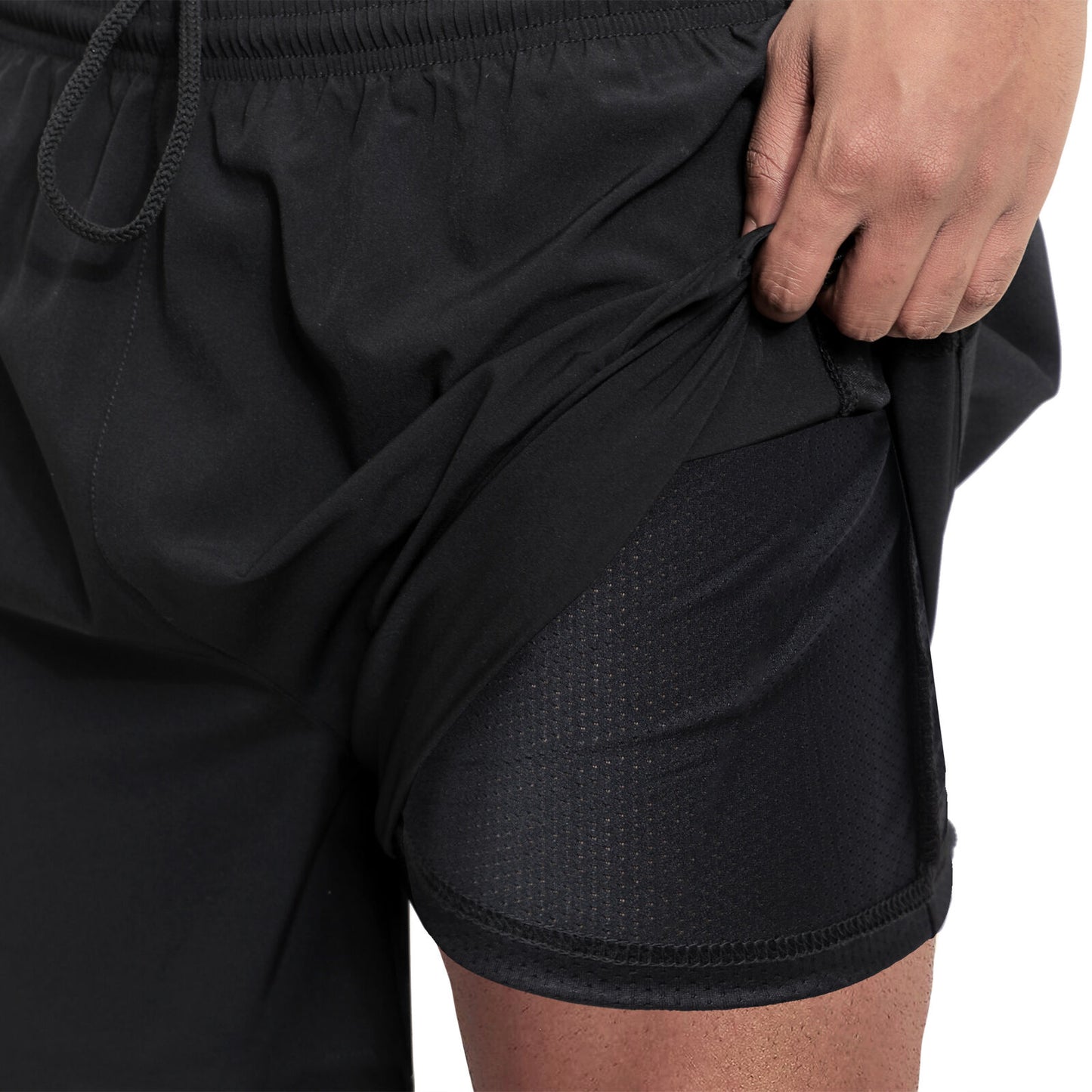 Men's Black Compression Shorts with ARMY Logo Running Athletic Shorts
