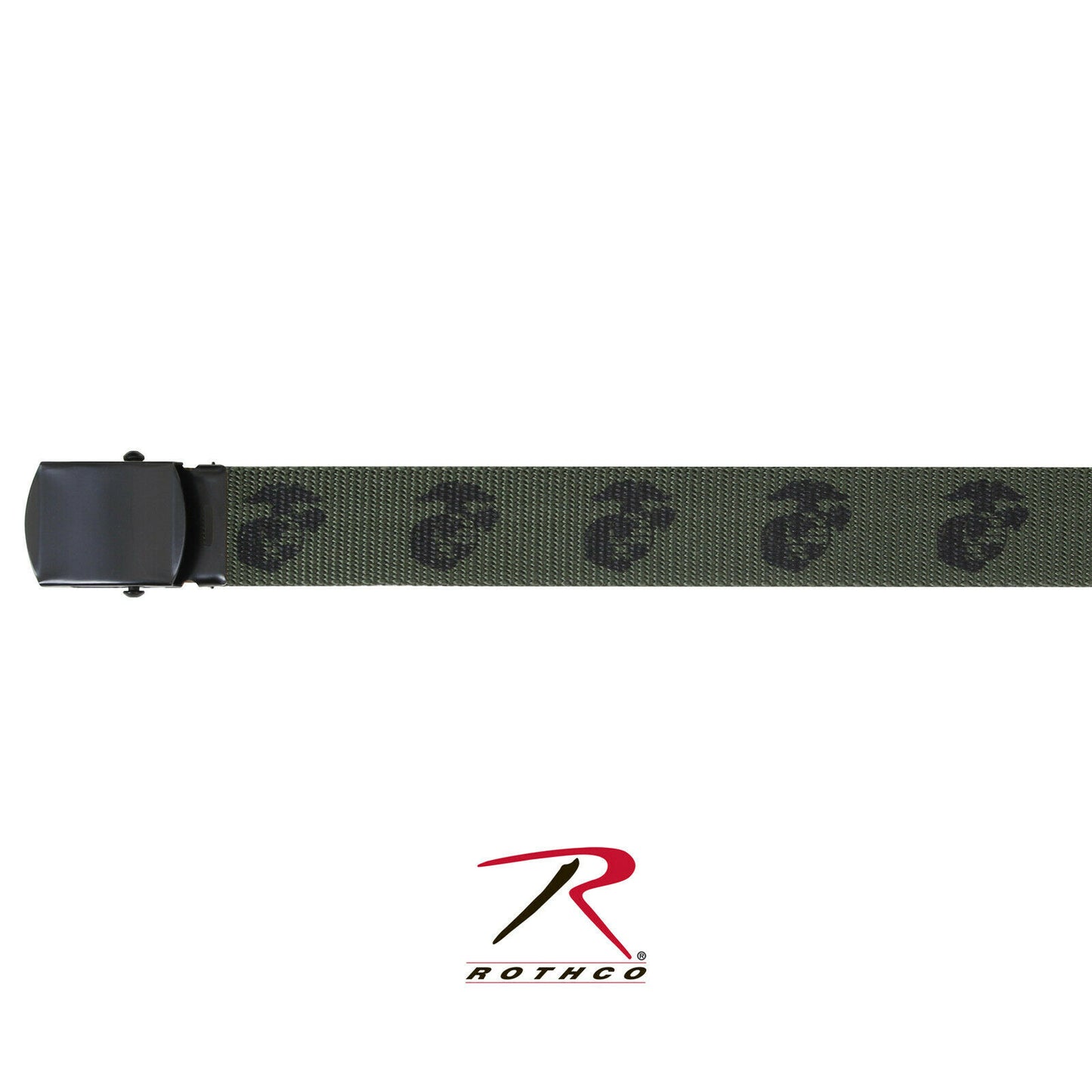 Rothco U.S.M.C. Globe & Anchor Web Belt - Olive Drab 54-Inch Belt