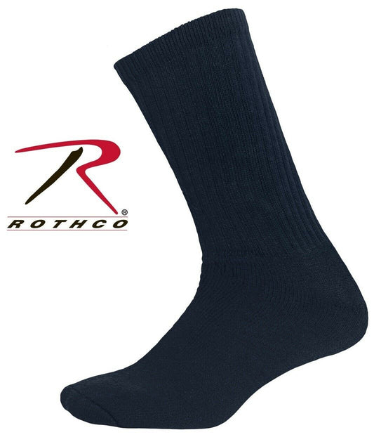 Navy Blue Athletic Crew Socks Large (10-13) - Rothco Crew Sock