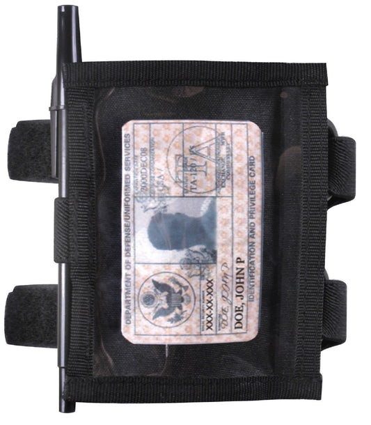 Black GI Style Armband ID Holder - Arm Attach Identification Panel Holders