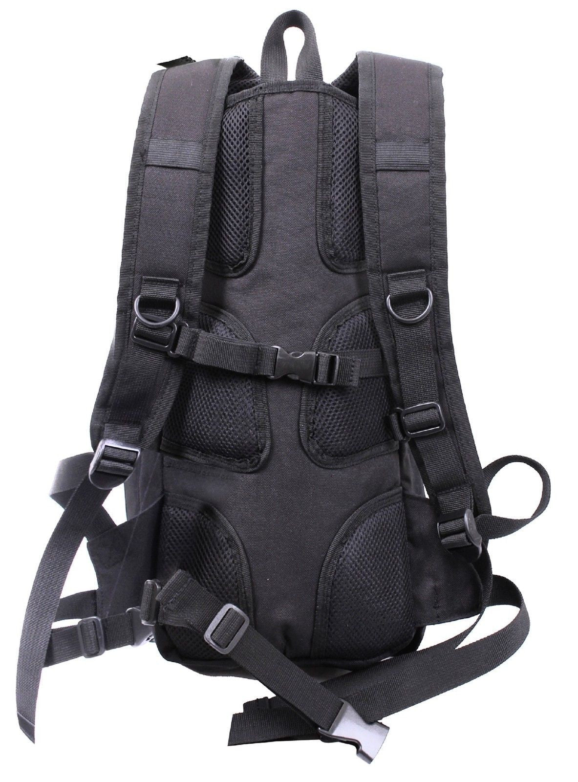 Rothco Black Quickstrike Tactical Backpack - Narrow MOLLE H2O Compatible Bag