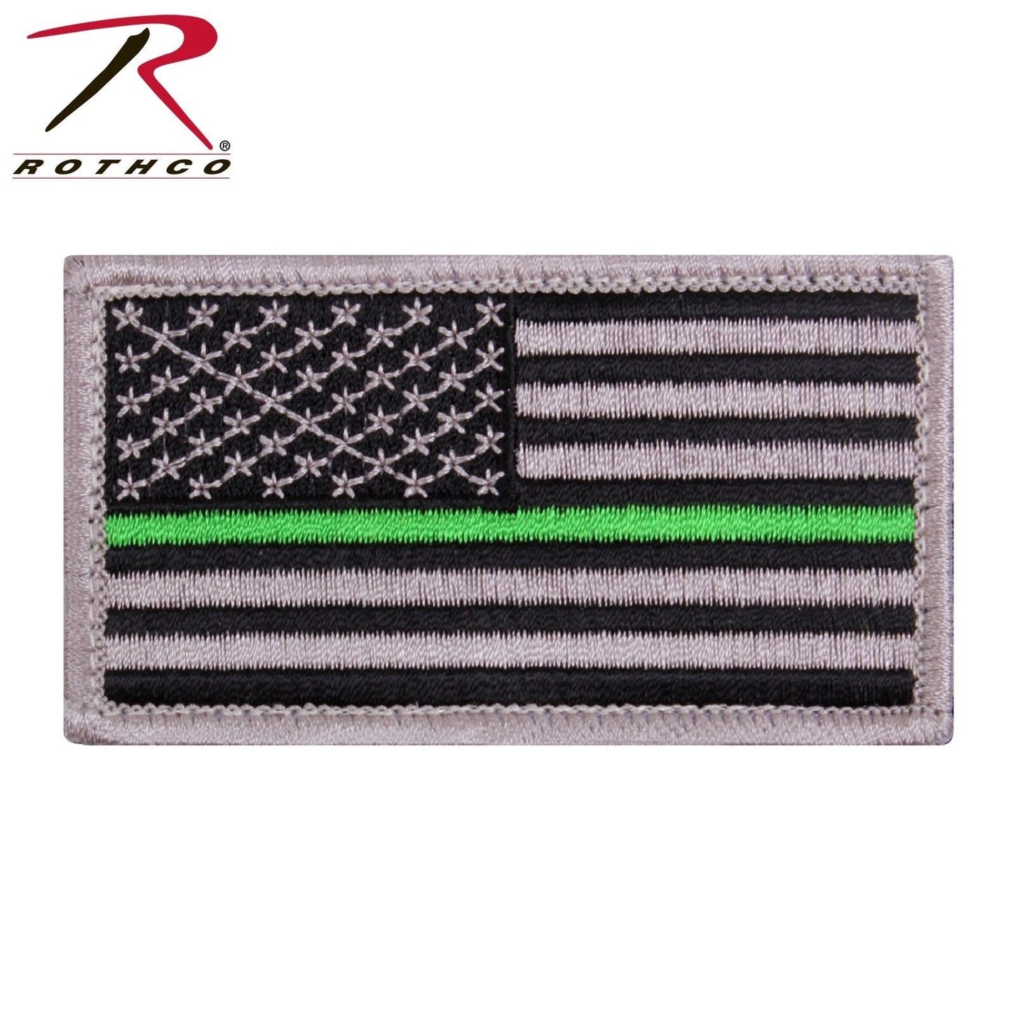 Rothco Thin Green Line US Flag Patch - Hook & Loop American Flag Patch With TGL