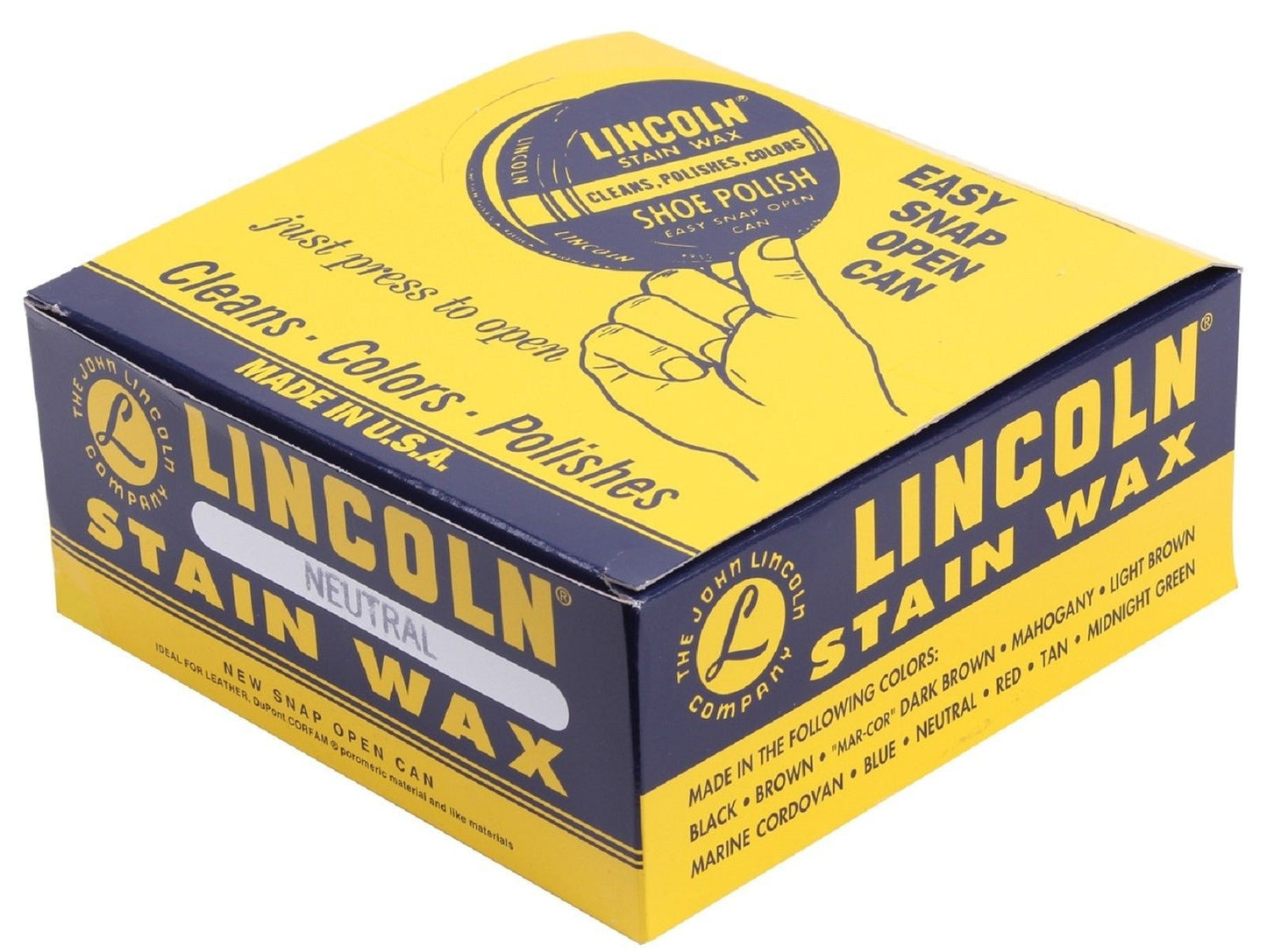 Lincoln U.S.M.C. Stain Wax Shoe Polish - Neutral (Transparent) Shoe "Spit" Shine