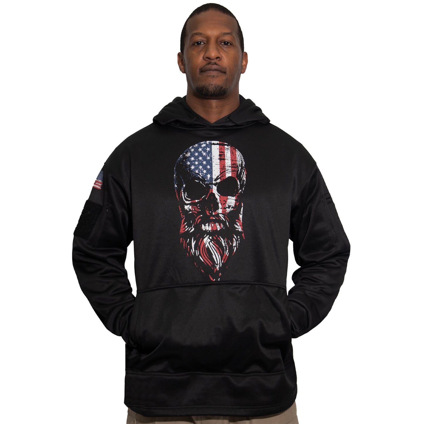 Rothco Bearded Skull Concealed Carry Hoodie in Black Men's CCW Hooded Sweatshirt