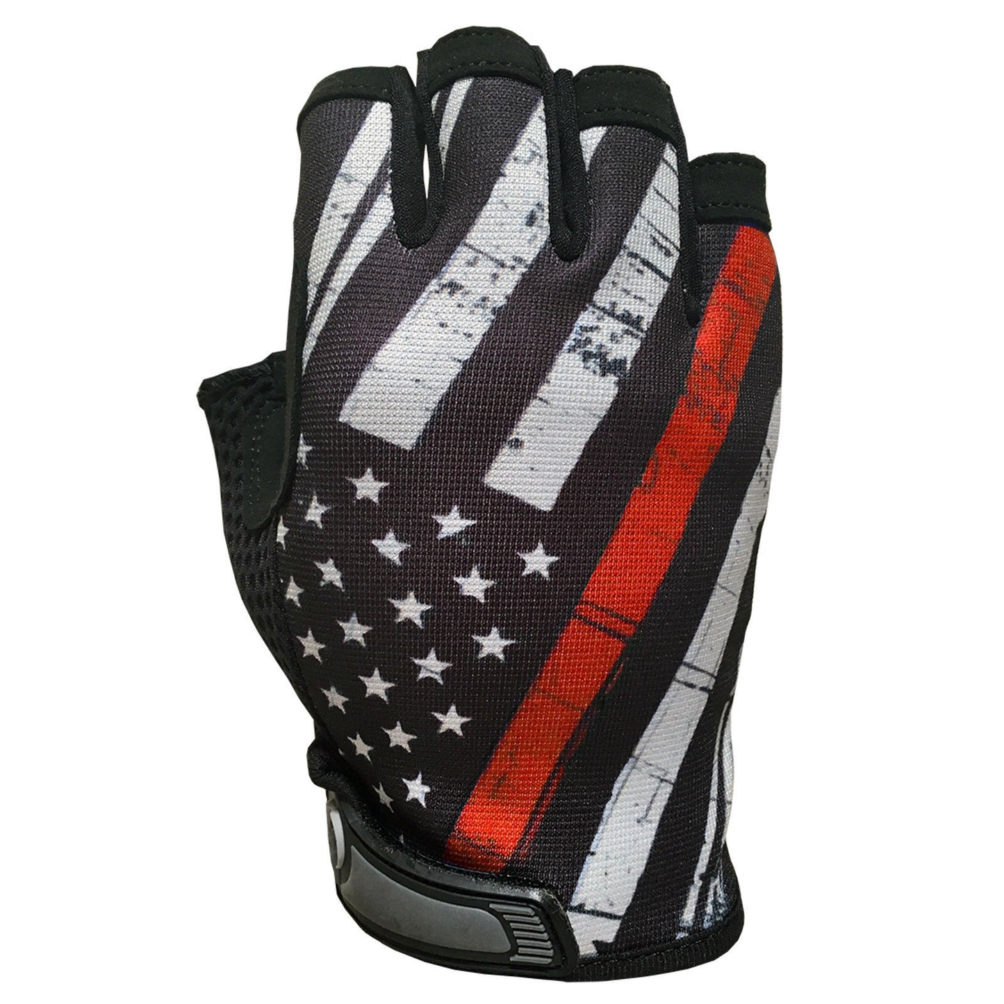 Industrious Handwear Black Fingerless Thin Red Line Gloves - ½ Finger TRL Gloves