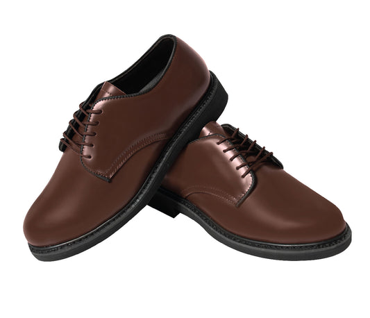 Mens Brown Uniform Oxfords - Matches Army Green Service Uniform AGSU