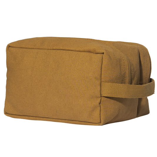 Coyote Brown Canvas Dual Compartment Travel Kit Toiletry Bag