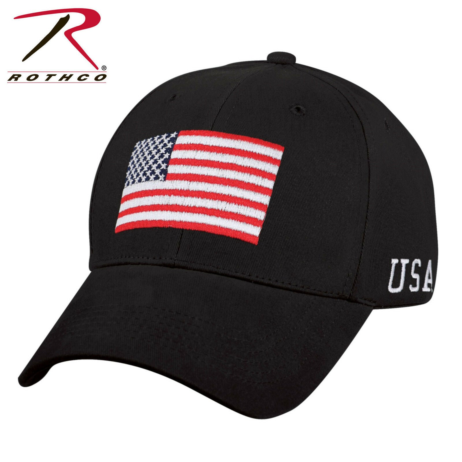 Rothco USA Flag Mid-Low Profile Cap - Embroidered U.S. Flag Baseball Hat