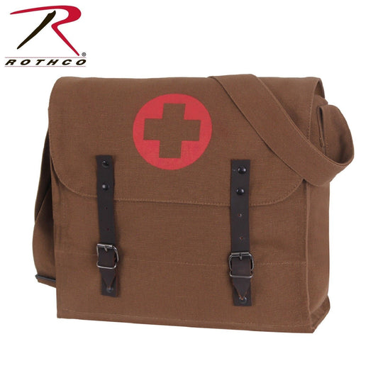 Rothco Brown Vintage Medic Bag With Cross - Medic Shoulder Bag