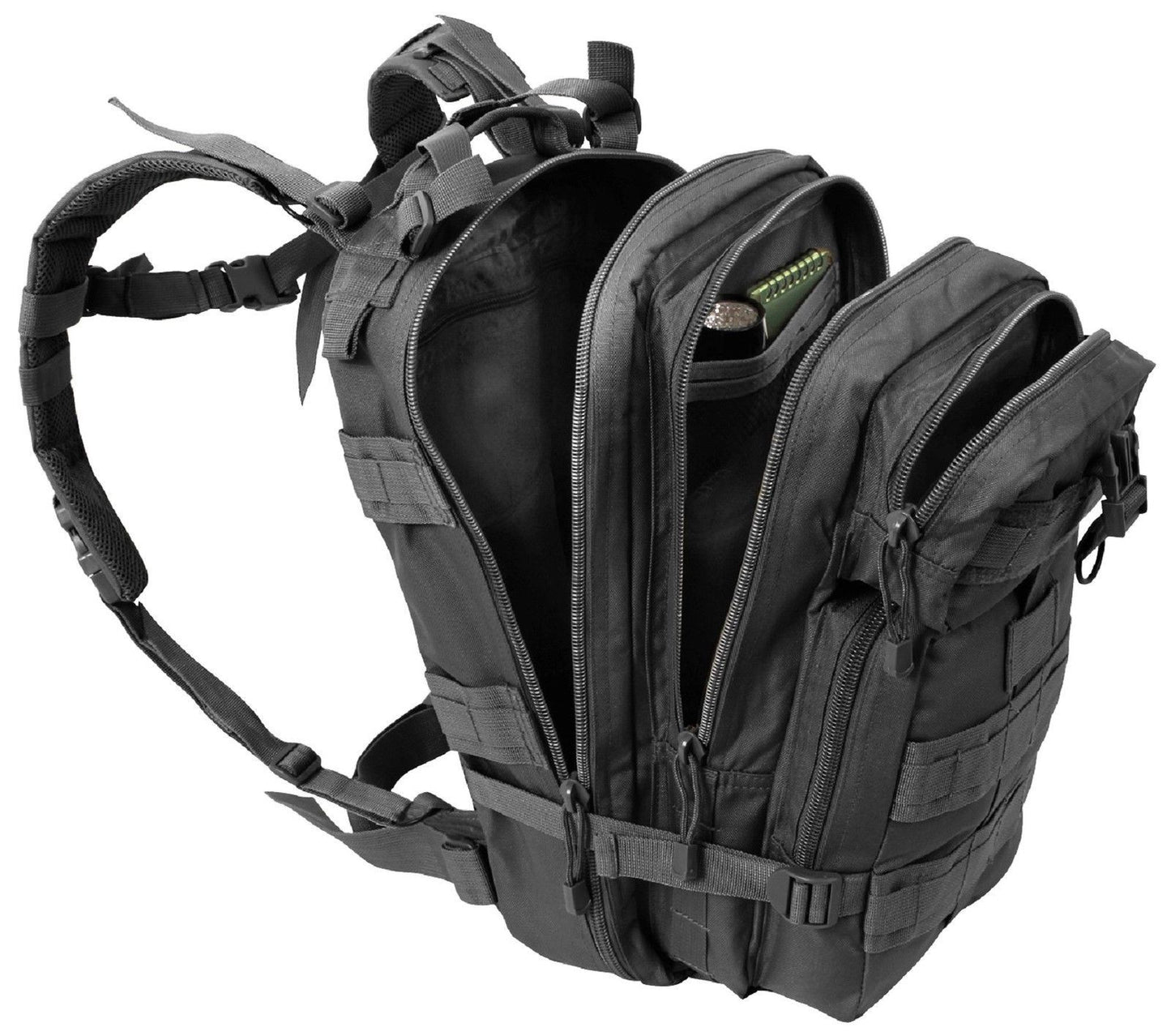 Olive Drab & Black Medium Transport Pack - Rothco 17" MOLLE Tactical Backpack