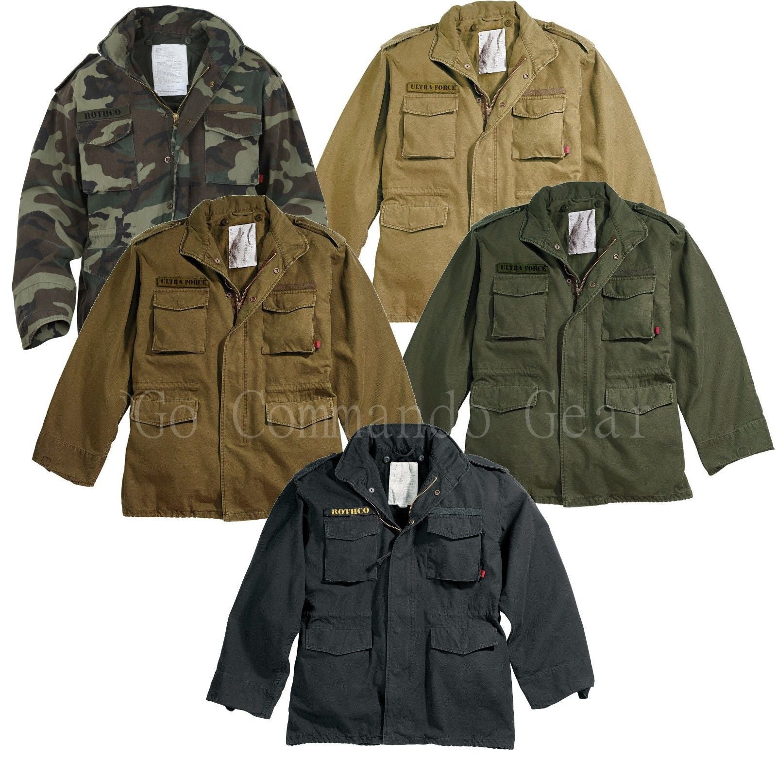 Classic Vintage M-65 Field Jacket Army Tactical Field Combat M65 Rothc