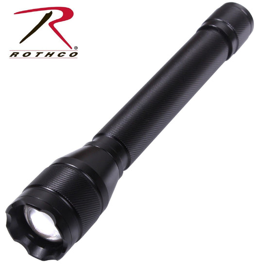 Black 5 Watt Cree LED Flashlight - Rothco 8" Aluminum GI Style Flash Light