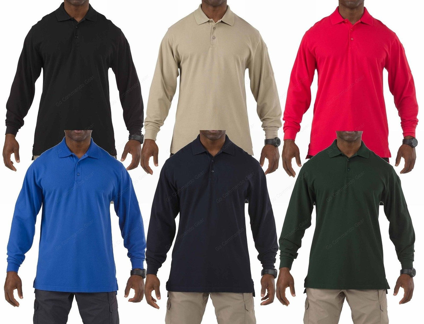 5.11 Tactical Professional Long Sleeve Polo Shirt - Mens Cotton Collared Shirts