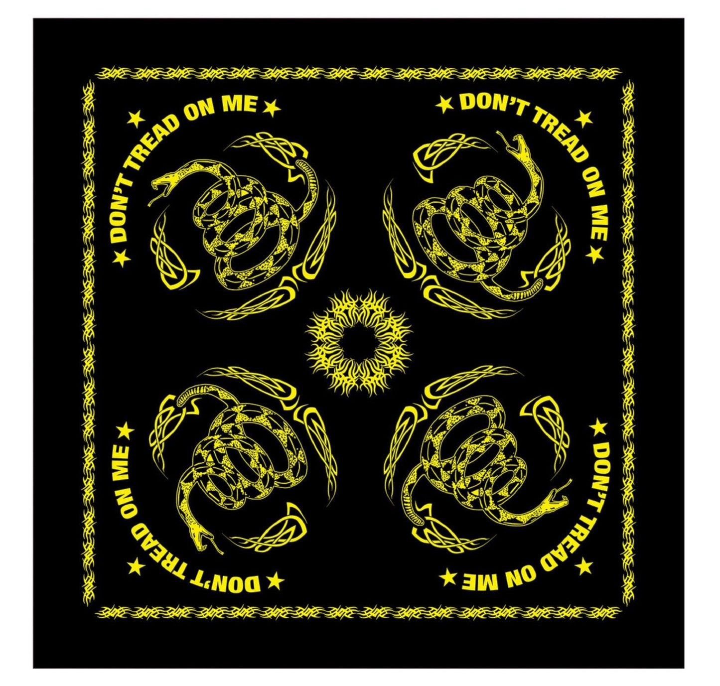 22" Black & Yellow Marines Gadsden Flag "Don't Tread On Me" Bandana