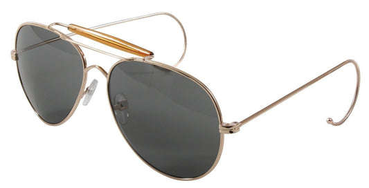 Rothco G.I. Type Air Force Pilots Sunglasses With Case - Gold Frame/Smoke Lens