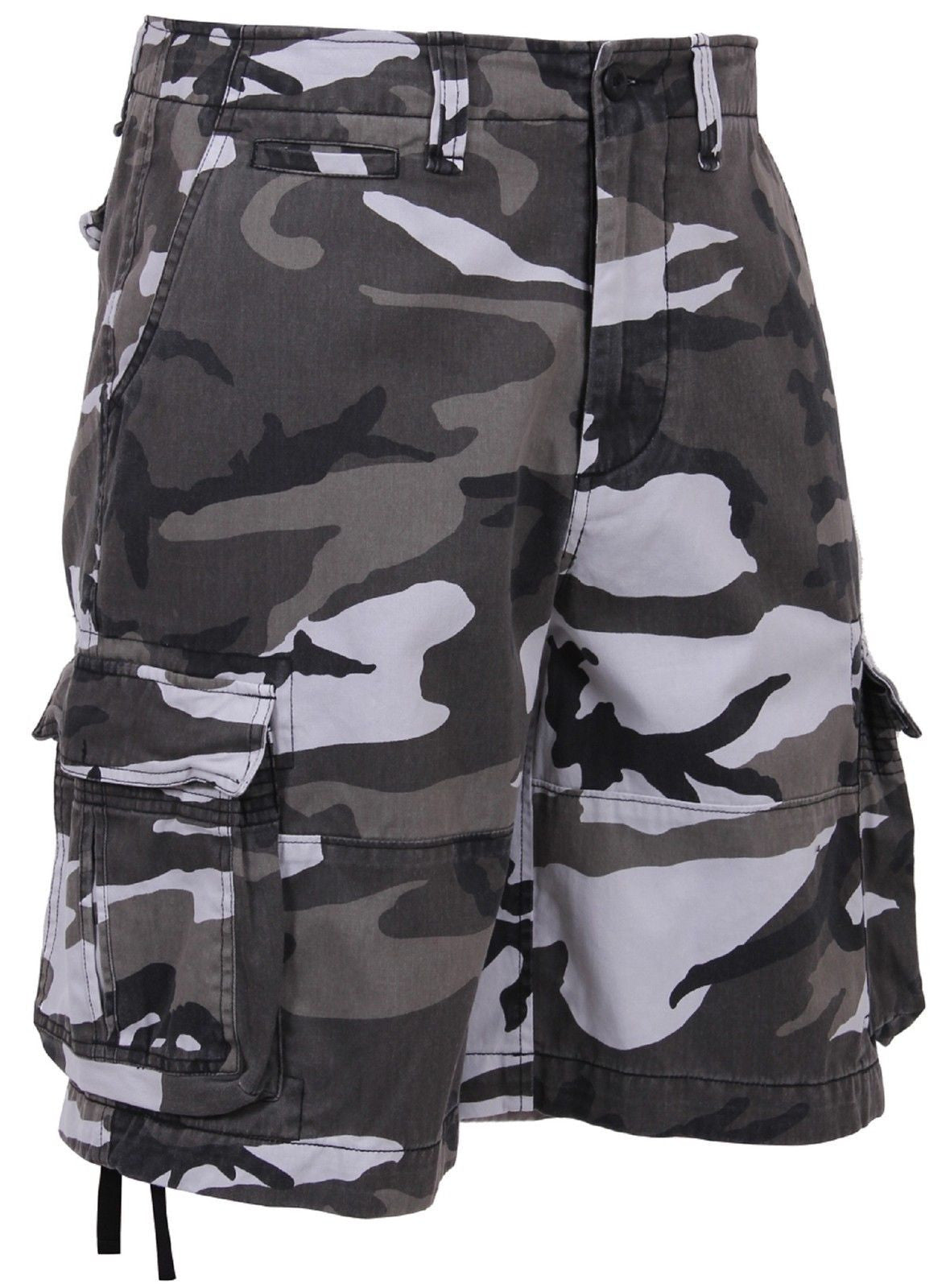Men's Vintage City Camouflage Utility Cargo Shorts - Black and White C –  Grunt Force