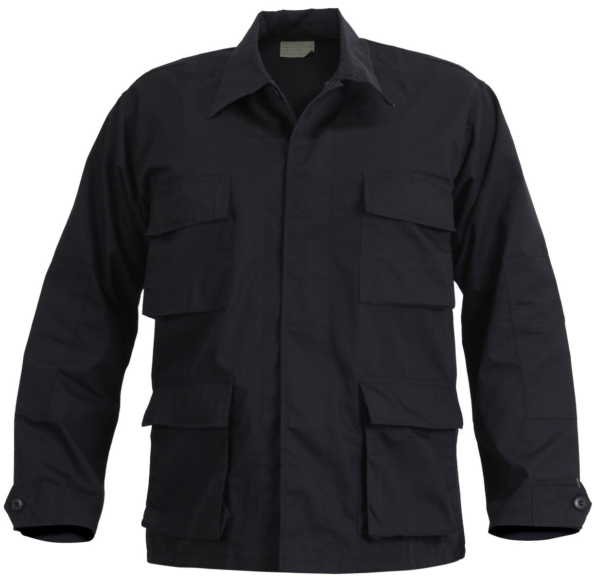 Men's Black Rip-Stop Uniform Jacket - Rothco SWAT Tactical BDU Shirt