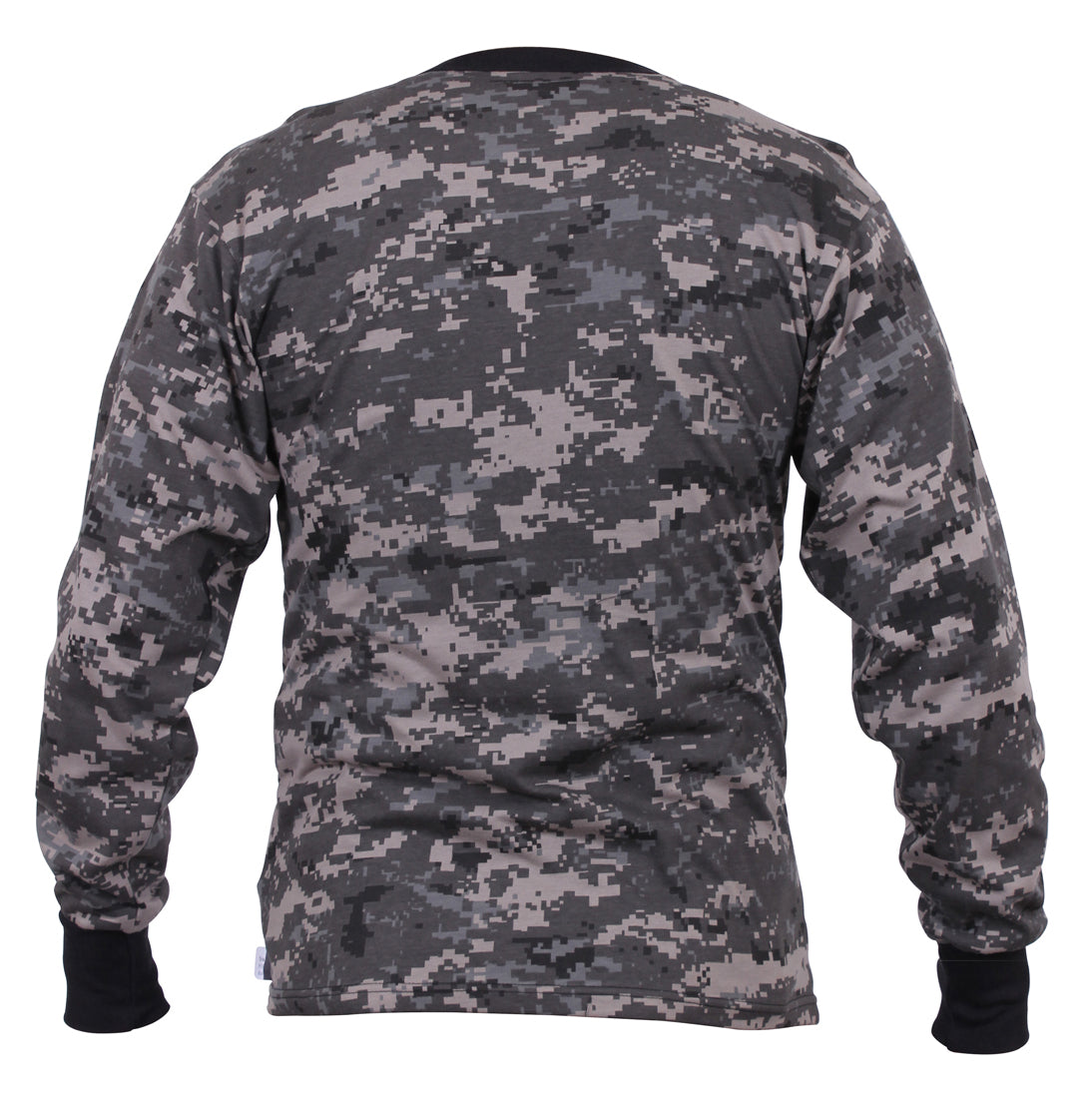 Subdued Urban Digital Camo Long Sleeve Cotton T-Shirt