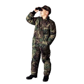 Kids Smokey Branch Camo Insulated Coveralls - Rothco Boys Winter Overalls