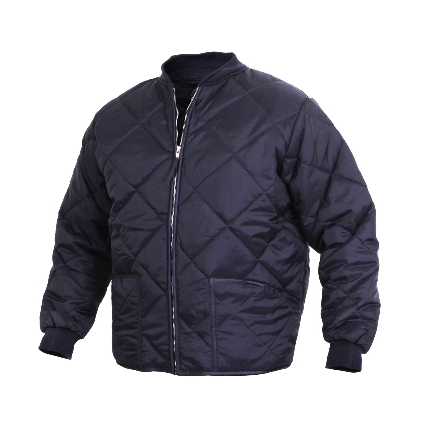 Rothco Diamond Quilt Flight Jacket - Black or Navy Blue Bomber Jacket