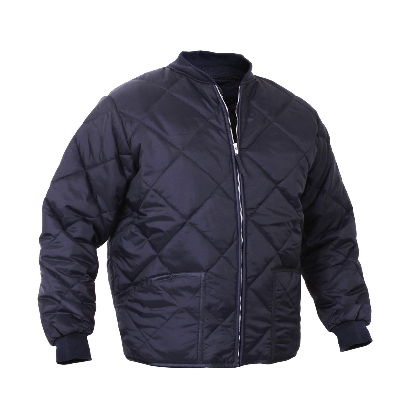 Rothco Diamond Quilt Flight Jacket - Black or Navy Blue Bomber Jacket
